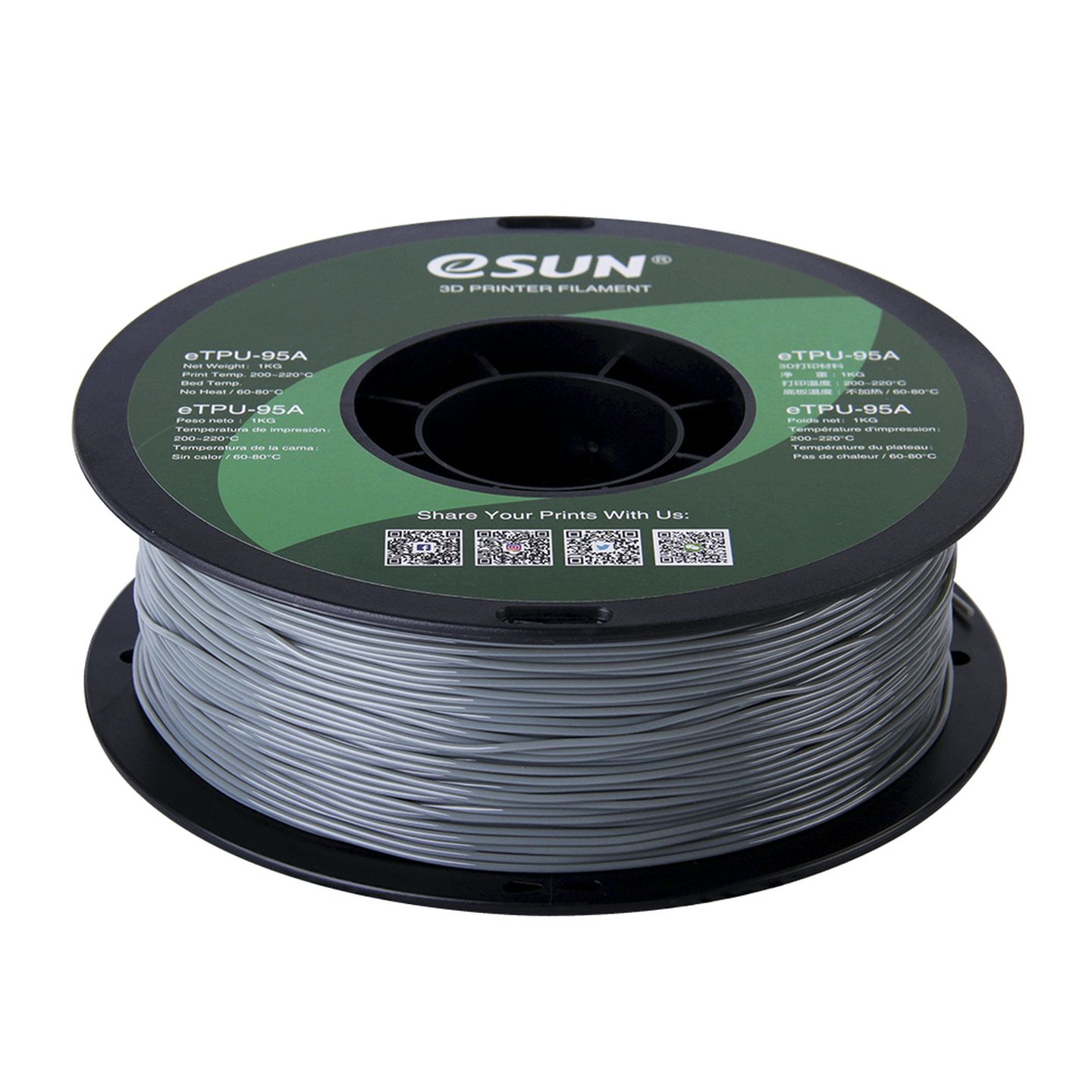 eSUN Grey TPU Filament 1kg 1.75mm