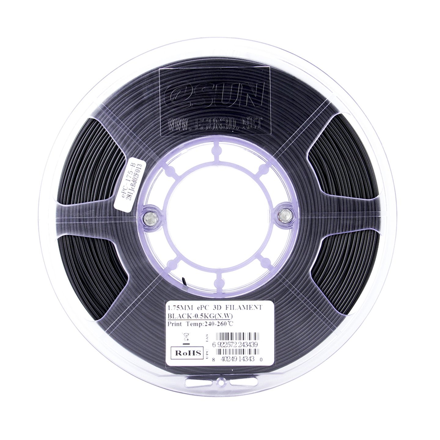 eSUN Black PC Filament 500g 1.75mm