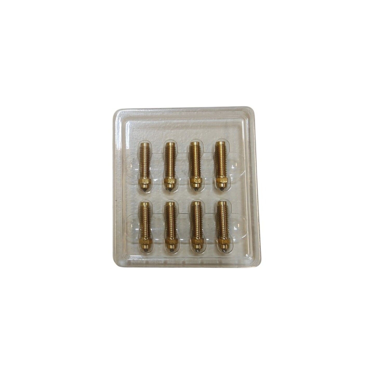 Brass Hardened Steel Nozzle kit 0.2 0.4 0.6 0.8mm. 2pcs of each. 8pc Set. CC1/CC2