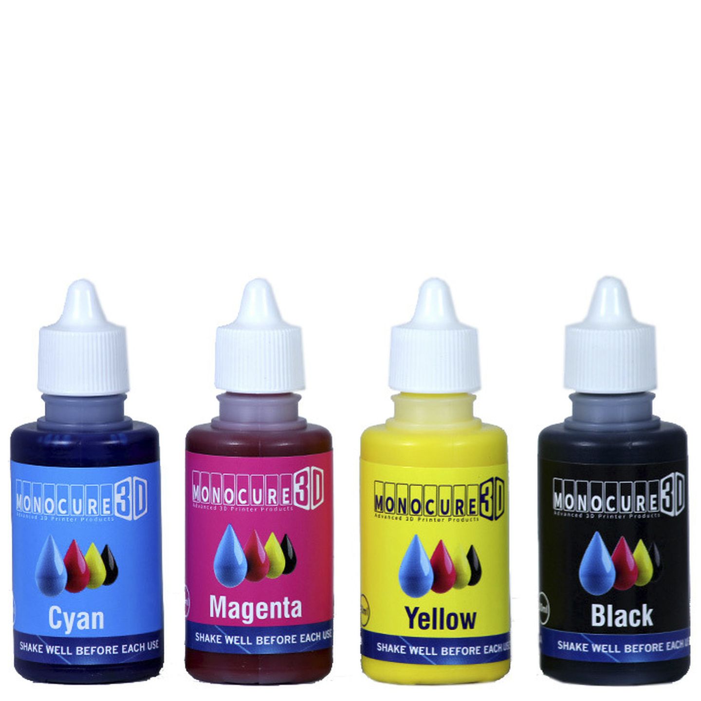 Monocure 3D CMYK PIGMENT SET 4 Pack 30ml Various