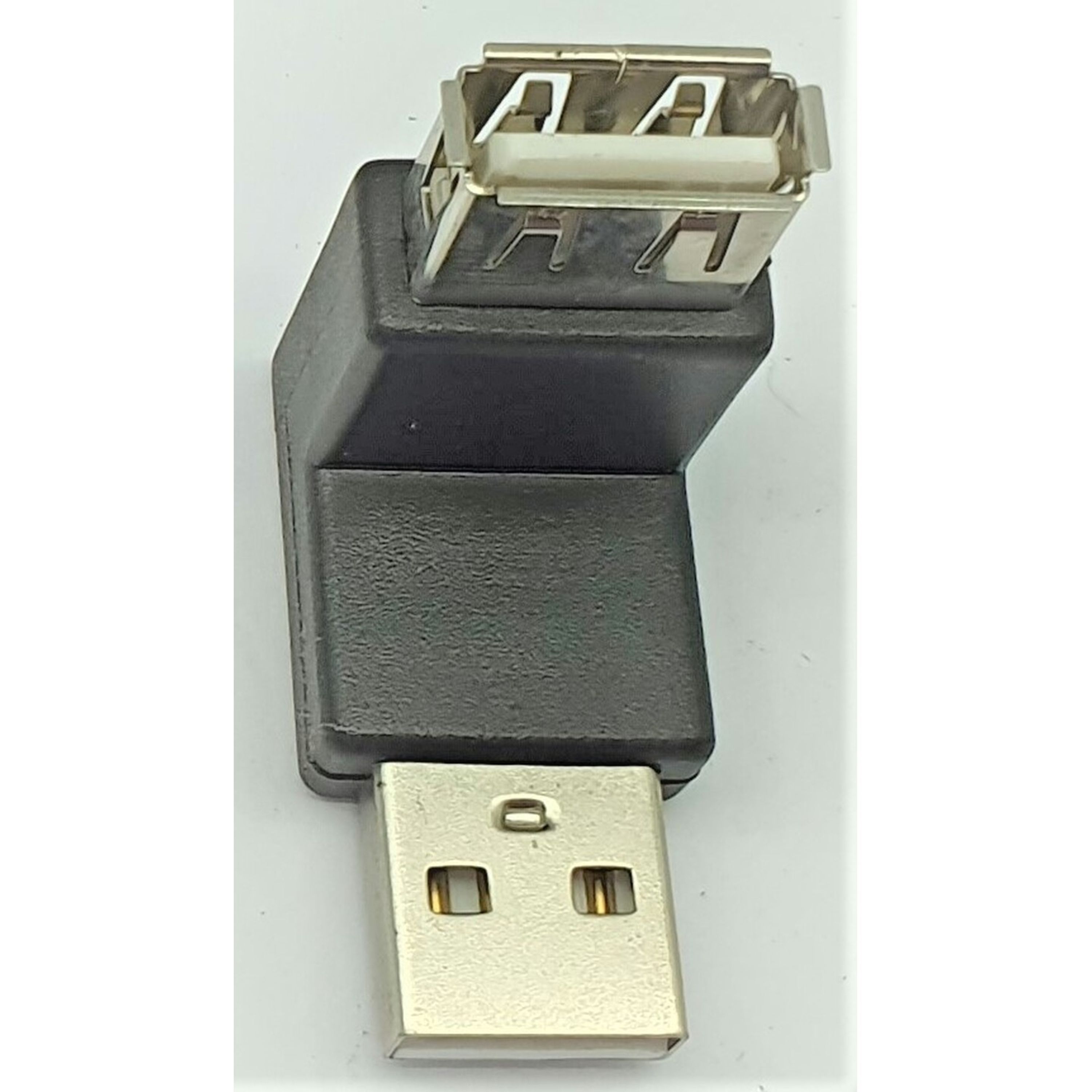  Black Right Angled USB A Plg - USB A Skt Adaptor  