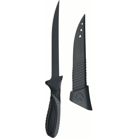 Burnsco 7-inch Teflon-Coated Stainless Steel Fillet Knife with Safety Sheath