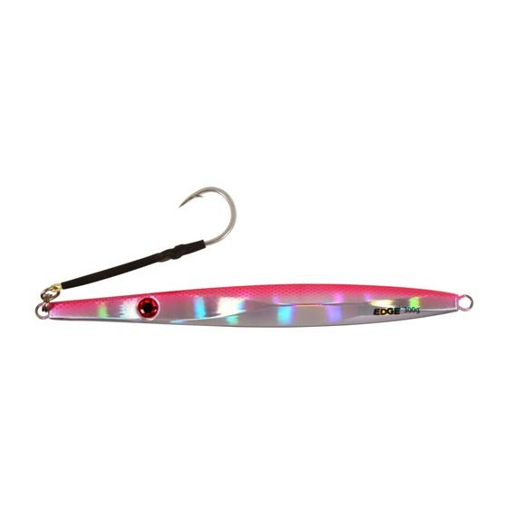 Edge 300g Flutter Jig Pink/Silver – Pre-Rigged with HD 4X Hooks & Kevlar Assist Cord