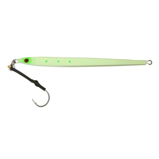 Edge Straight Runner Jig – Lumo Green, 300g | Centre-Weighted Fishing Jig with Holographic Finish