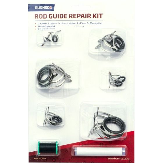 Jaycar Rod Guide Repair Kit – 6 Sizes (10, 12, 16, 20, 25, 30mm) with Binding Twine & Quick-Dry Glue