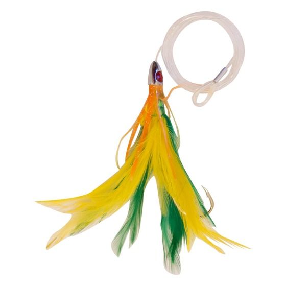 EDGE FEATHERED TROLLING LURES 4.5INCH YEL/GRN