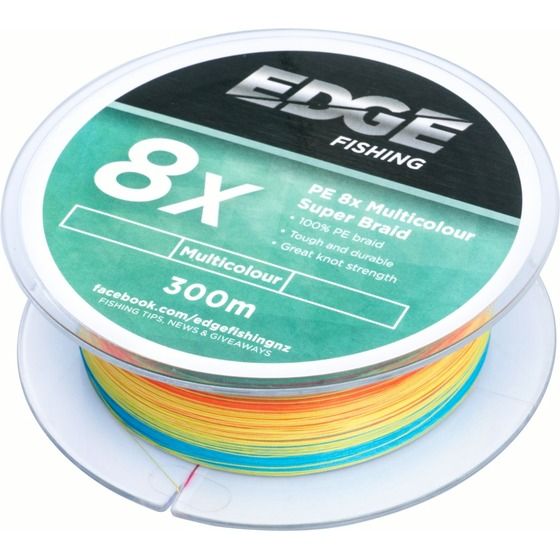 Edge Braid PE 8X Multi Colour Fishing Line – 300m, 15lb – Softbait & Jigging