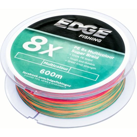 EDGE PE 8X MULTI COLOUR BRAID 600M 80LB