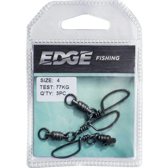EDGE Snap Swivel, 450lb Test, Black Nickel Coated Stainless Steel, Pack of 2