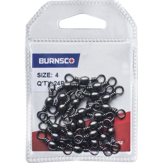 Burnsco Barrel Swivel, Brass, #1/0 – 12 Pack