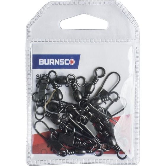 Burnsco Barrel Swivel Snap, Size #2 – 12 Pack | Black Nickel Brass