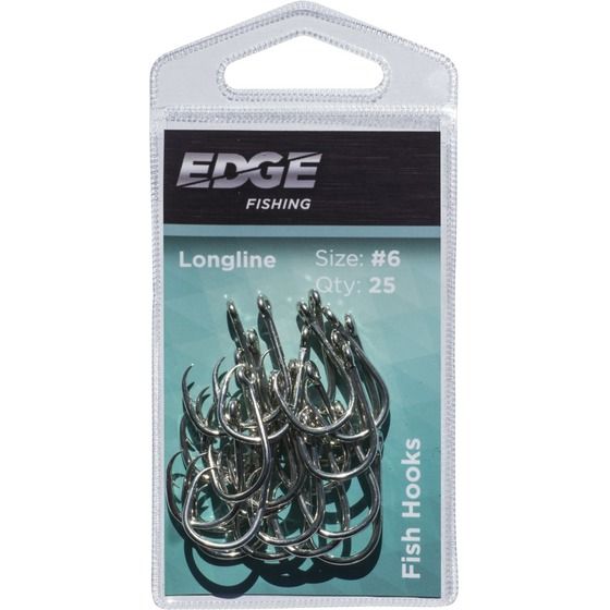 Edge Longline Hooks #6 (25 Pack) – Chemically Sharpened, Tin Coated