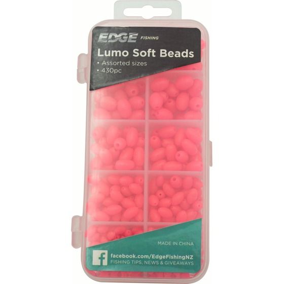 Edge Soft Lumo Glow Beads – Assorted Sizes, Green & Pink, 430pc Pack