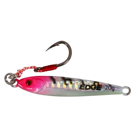 Edge Micro Jig 30g Pink Tiger – Bottom-Weighted, Pre-Rigged with 4x Strong Assist Hook