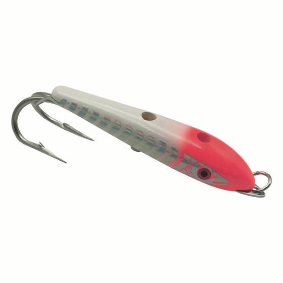 Edge Inshore Trolling Lure 4" Redhead – Full-Length 316 SS Plate, Double Hook, Holographic Stripe