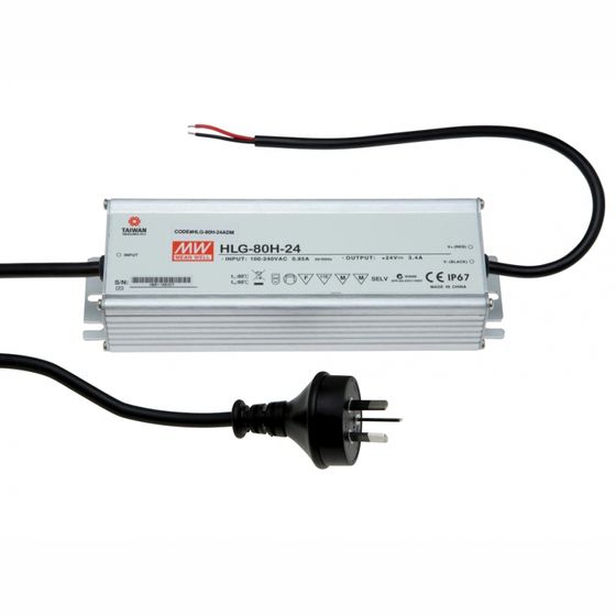 MEAN WELL 60W 12V 5A HLG SERIES METAL CASE LED DRIVER POWER SUPPLY WITH CC+CV AND AU MAIN PLUG WITH GROUND
