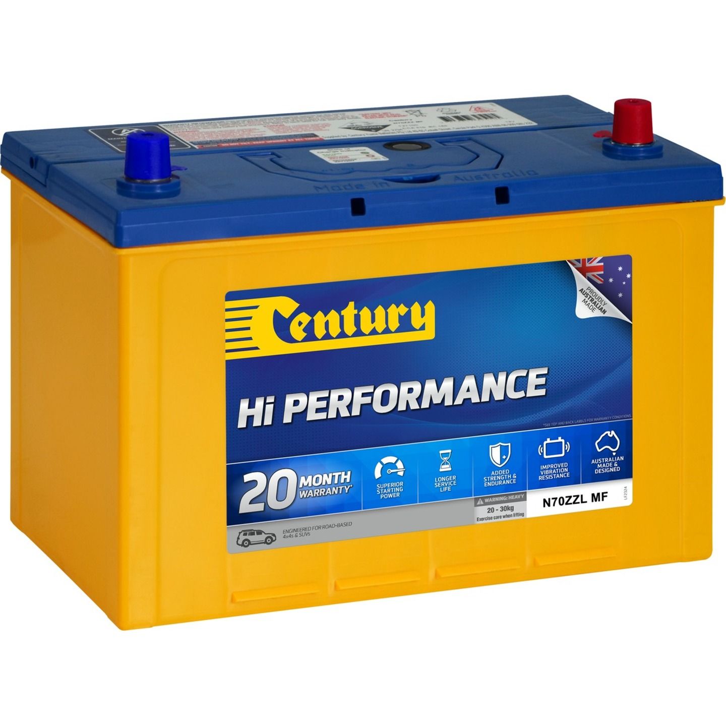 Century Hi Performance 4WD Battery N70ZZL MF 720CCA 85AH 12V