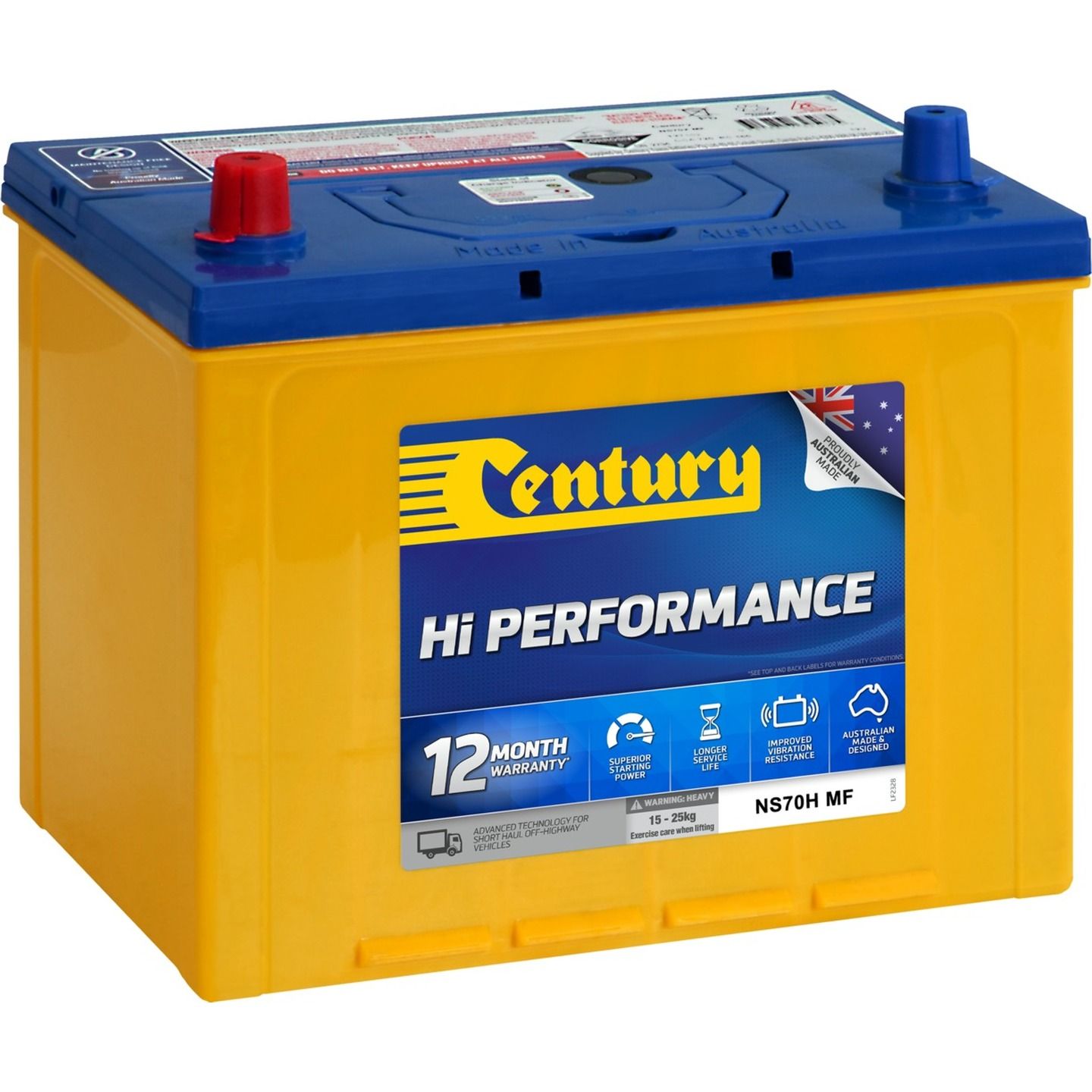 Century Hi Performance 4WD Battery NS70H MF 650CCA 75AH 12V