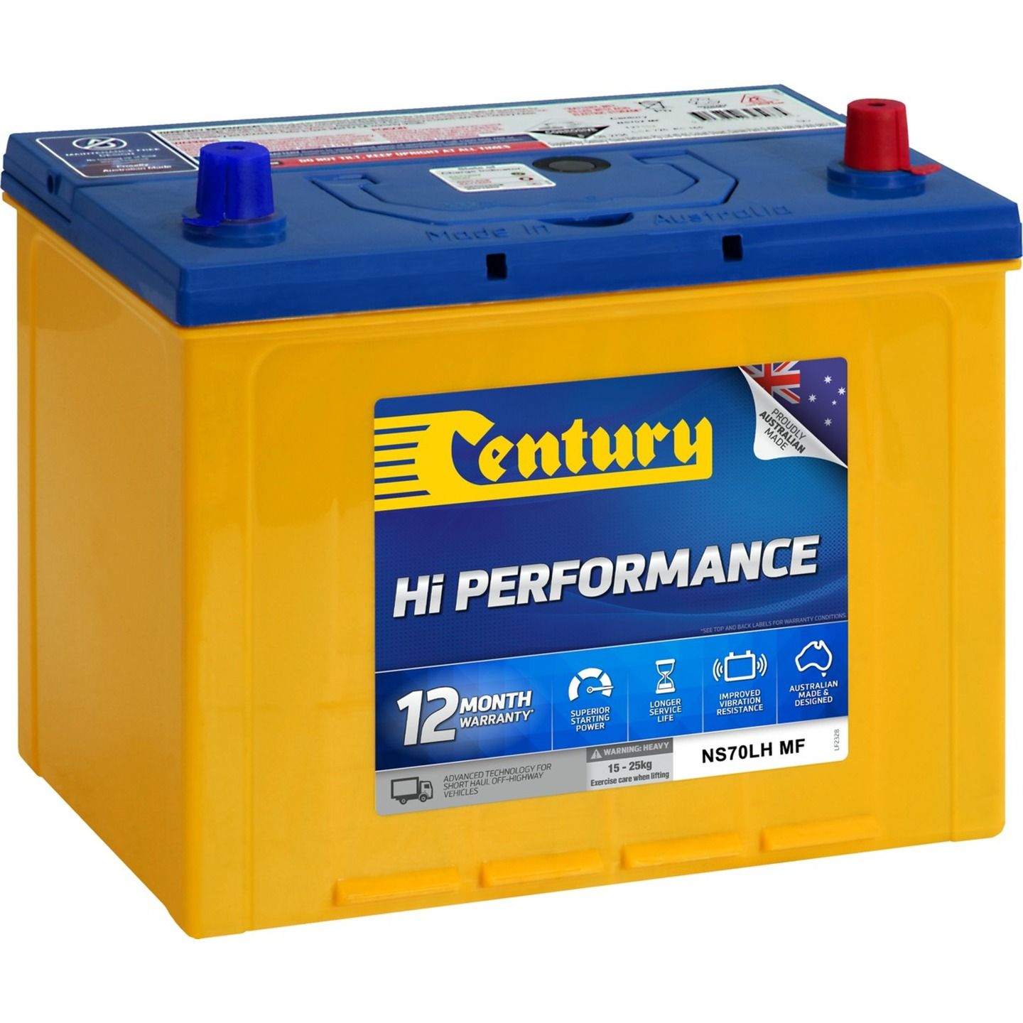 Century Hi Performance 4WD Battery NS70LH MF 650CCA 75AH 12V