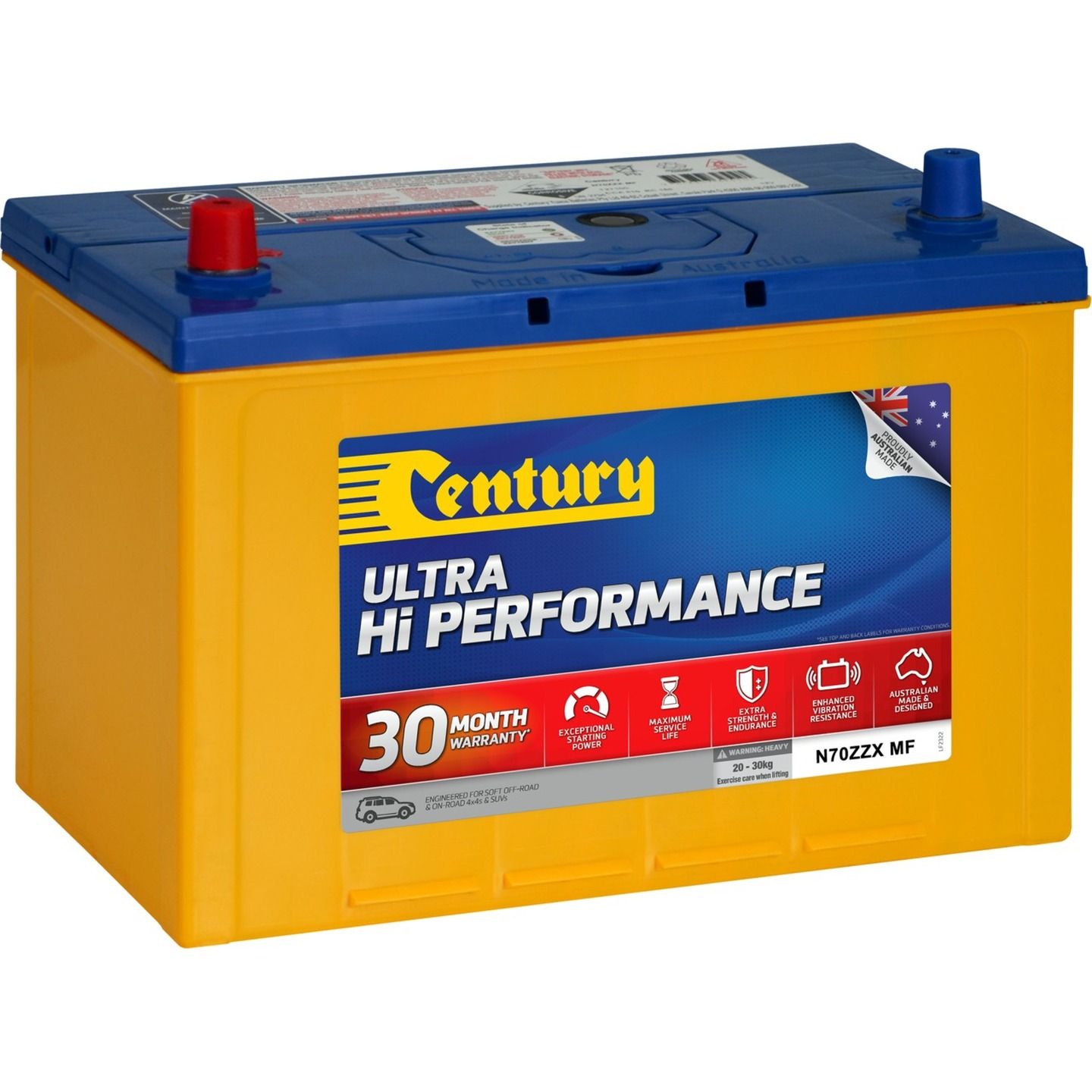 Century Ultra Hi Performance 4WD Battery N70ZZX MF 810CCA 95AH 12V