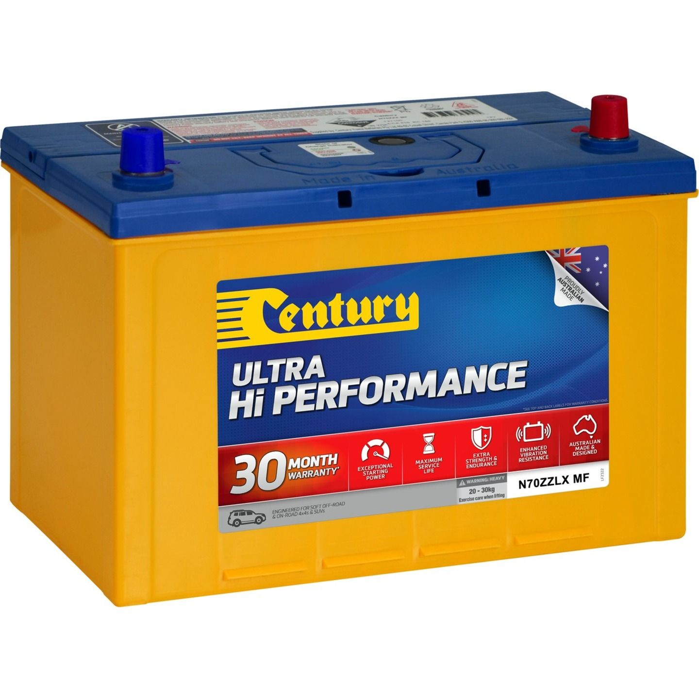 Century Ultra Hi Performance 4WD Battery N70ZZLX MF 810CCA 95AH 12V