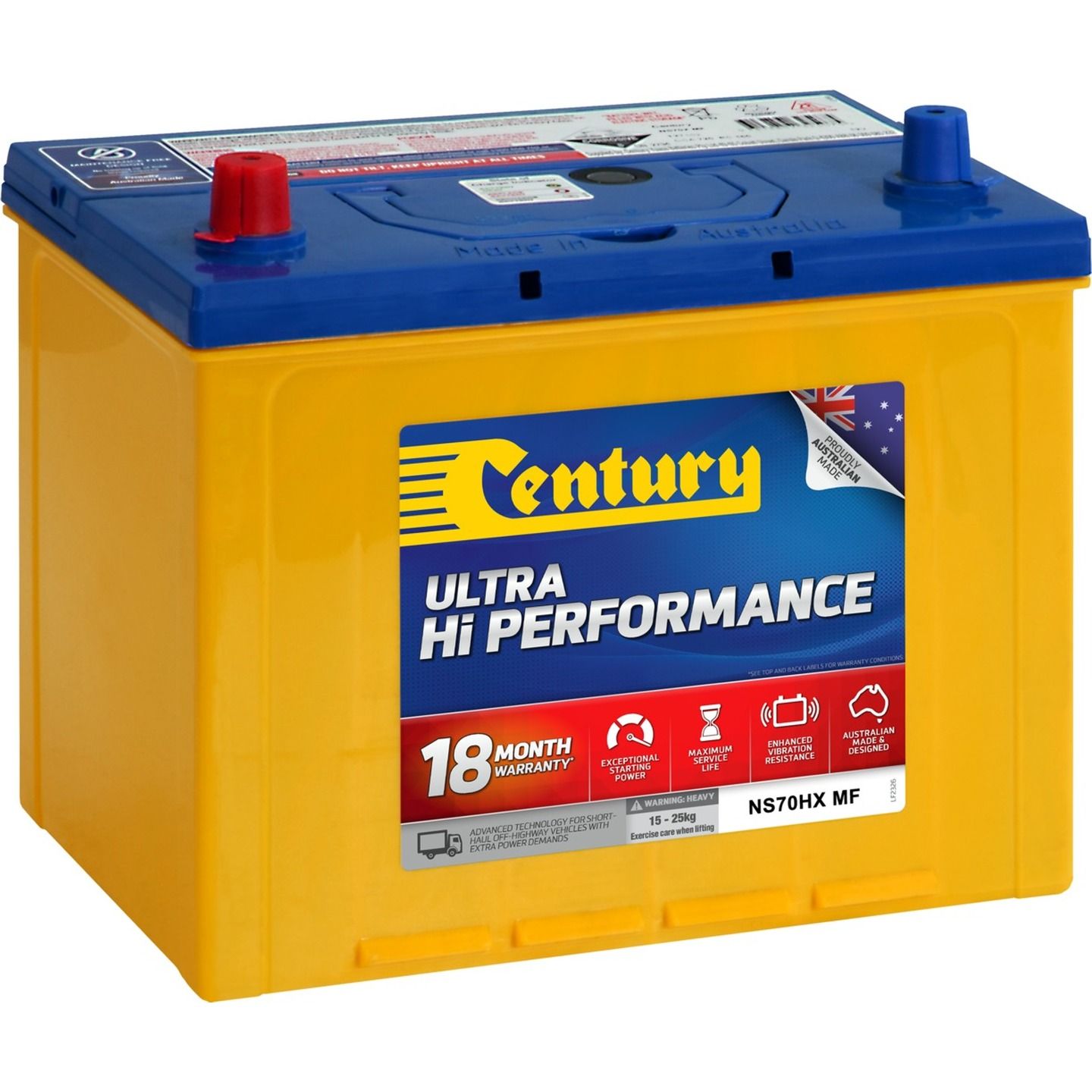 Century Ultra Hi Performance 4WD Battery NS70HX MF 720CCA 85AH 12V