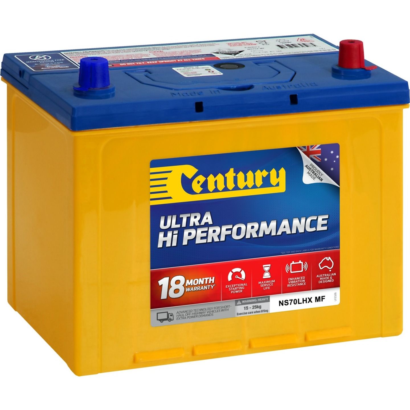 Century Ultra Hi Performance 4WD Battery NS70LHX MF 720CCA 85AH 12V