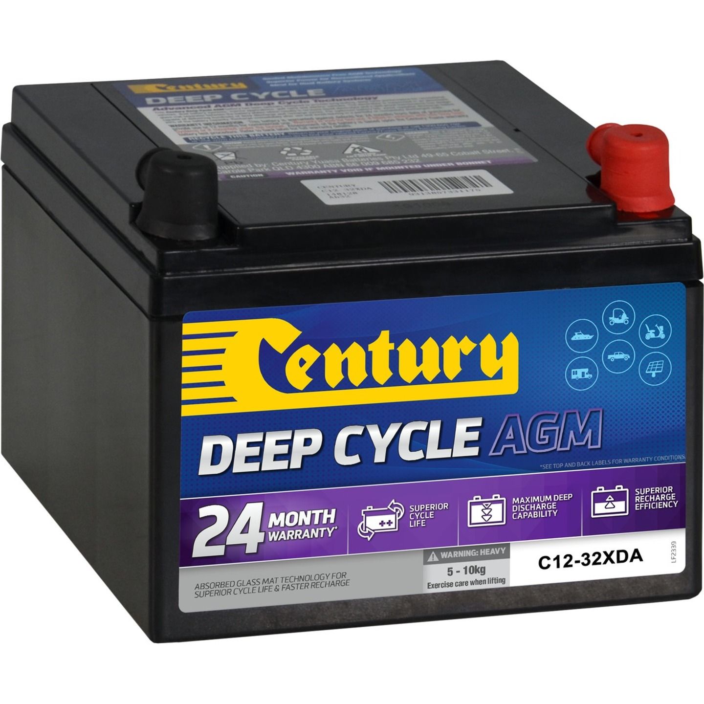 Century Deep Cycle AGM Battery  C12-32XDA 32 AH 12V