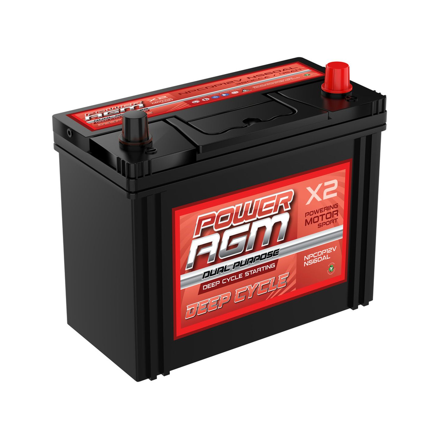 Power Crank Power AGM Dual Purpose AGM Automotive Series Deep Cycle Starting Battery NPCDP12VNS60AL