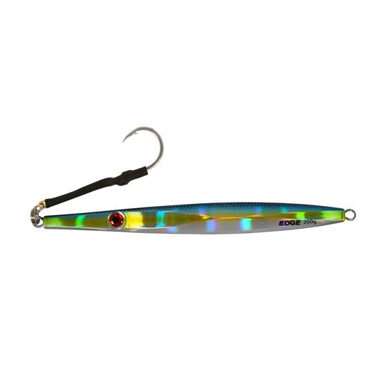 EDGE 200G FLUTTER JIG BLUE/GREEN/SILVER