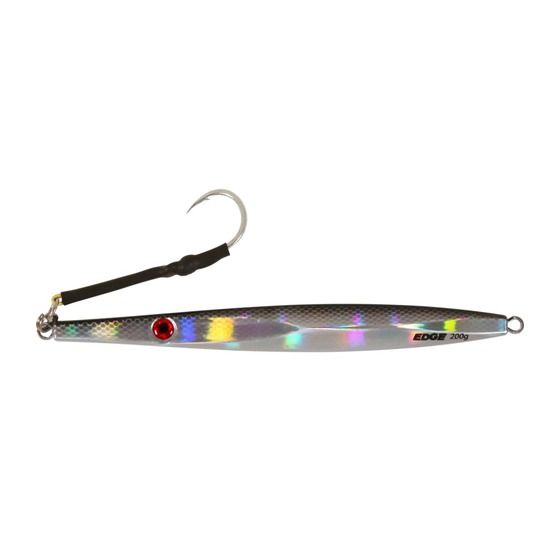 Edge 200g Flutter Jig – Black/Silver | Kingfish & Hapuka Lure