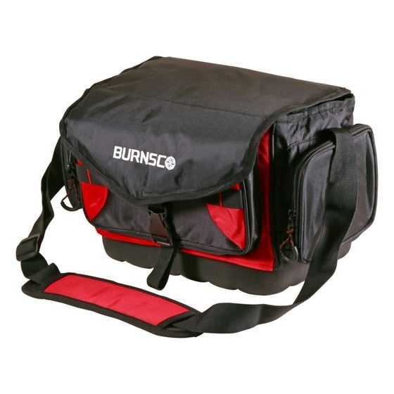 Burnsco Large Tackle Bag – 2 Medium + 1 Small Tray, Black/Red