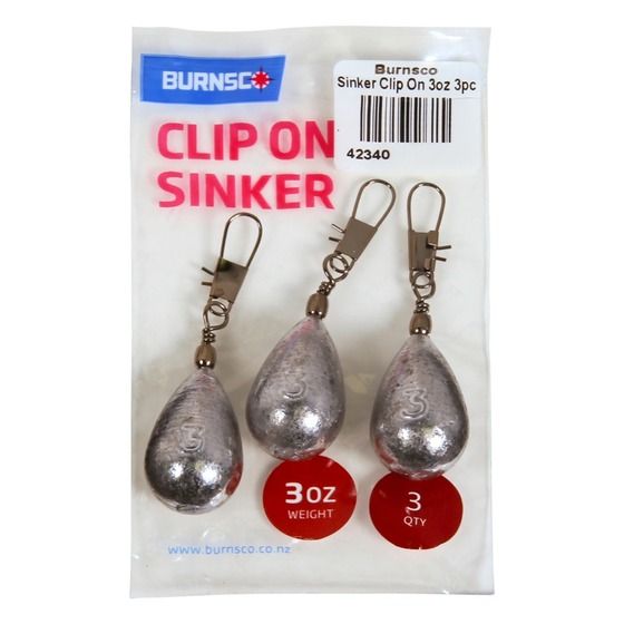 JAYCAR Clip-On Fishing Sinker – 3oz (3 Pack)