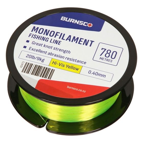 Burnsco Hi-Vis Yellow Monofilament Line – 20lb, 780m Spool