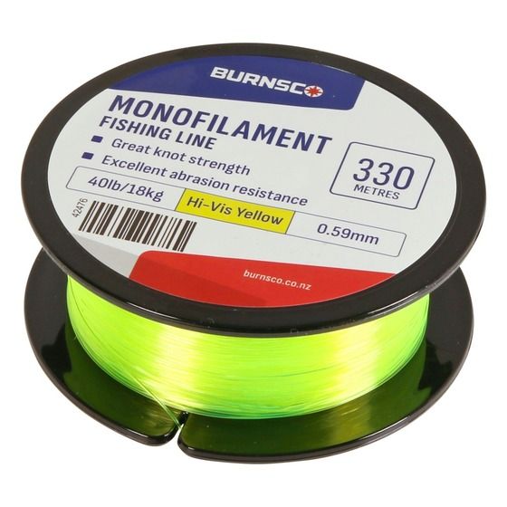 Burnsco Hi-Vis Yellow Monofilament Line – 40lb, 330m Spool