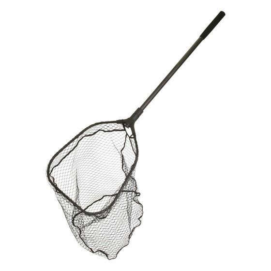 Edge Large Graphite Landing Net – Retractable Handle, Fish-Friendly Silicone Mesh