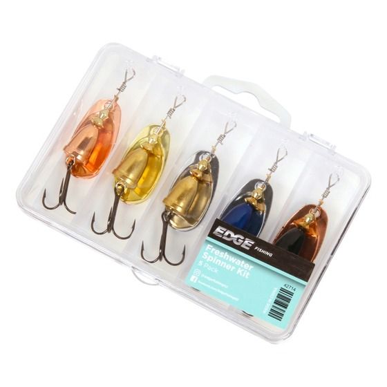 EDGE Freshwater Spinner Kit – 5-Pack Lures for Lakes, Rivers & Trolling