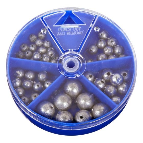 Burnsco Ball Sinker Dial Pack – 5 Weights, 1g to 10.6g, Fresh & Salt Water