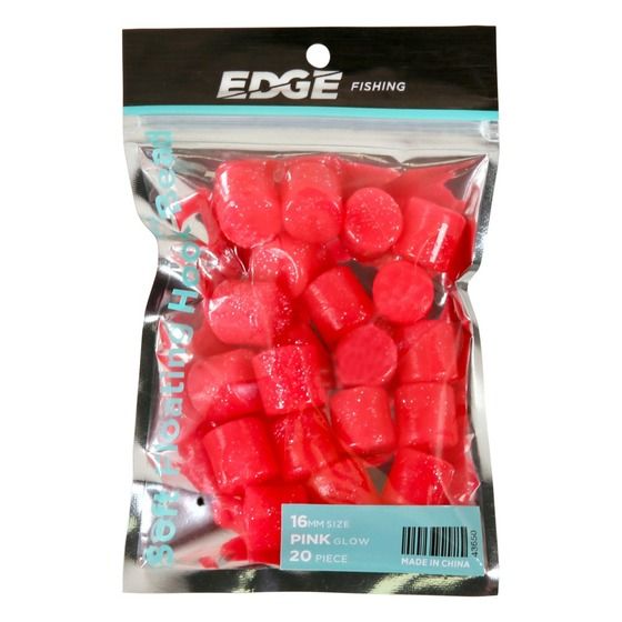 EDGE PINK CYLINDER SOFT FLOATING BEADS 16MM 20PC