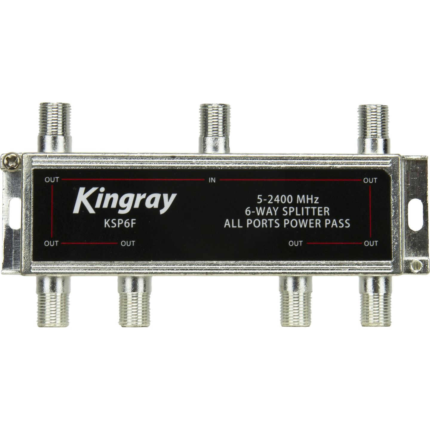 Kingray 6 Way All Ports Power Pass Splitter 5-2400 MHz - Foxtel Approval F30964