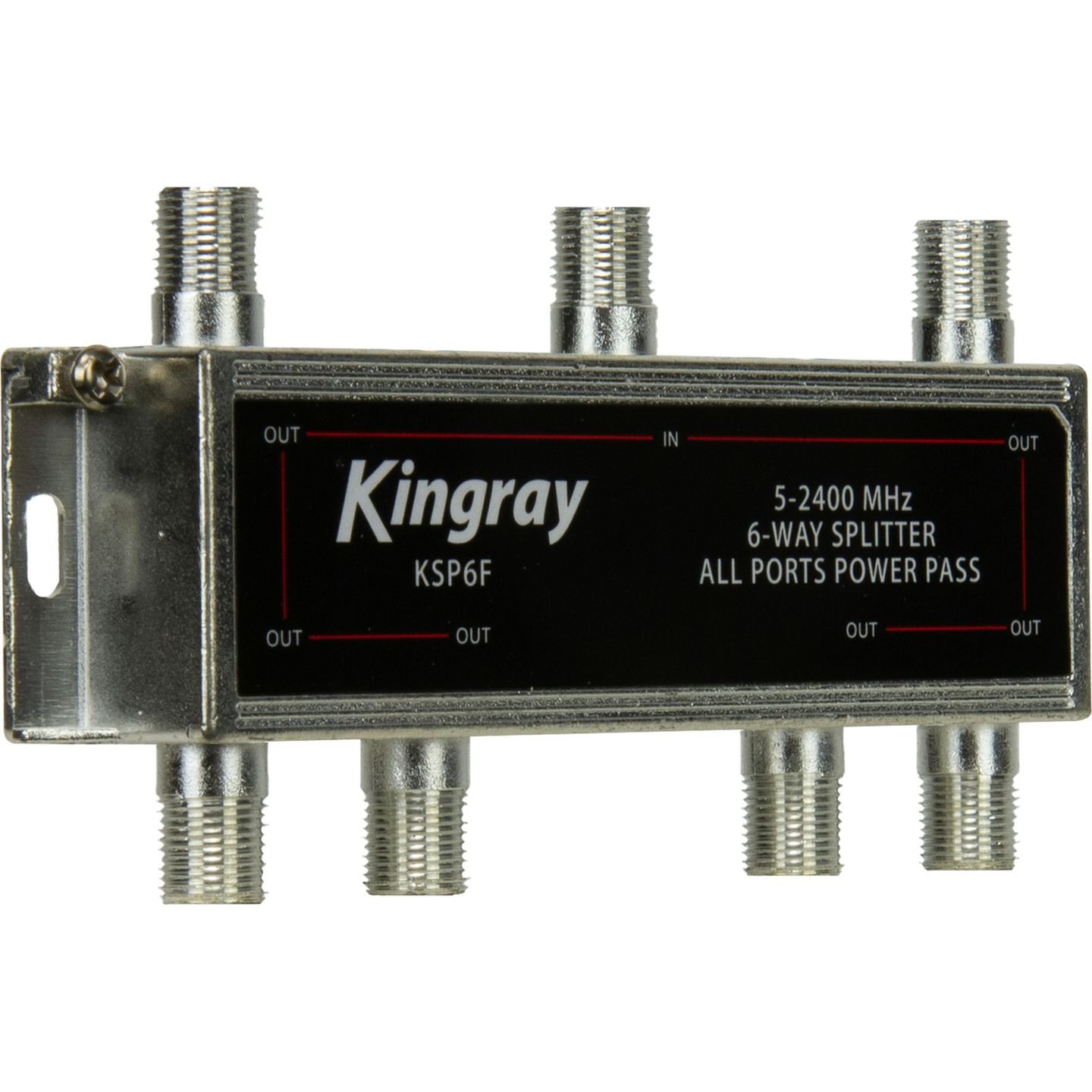 Kingray 6 Way All Ports Power Pass Splitter 5-2400 MHz - Foxtel Approval F30964