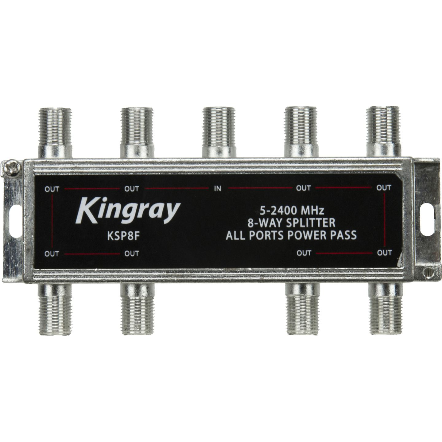 Kingray 8 Way All Ports Power Pass Splitter 5-2400 MHz - Foxtel Approval F30965