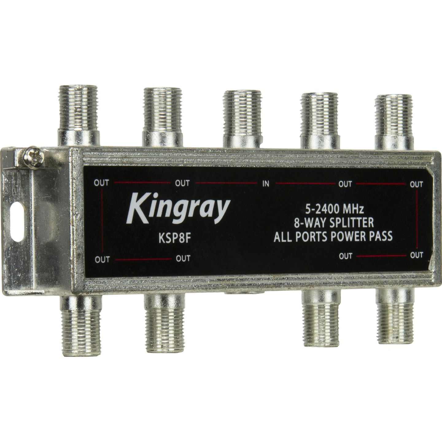 Kingray 8 Way All Ports Power Pass Splitter 5-2400 MHz - Foxtel Approval F30965