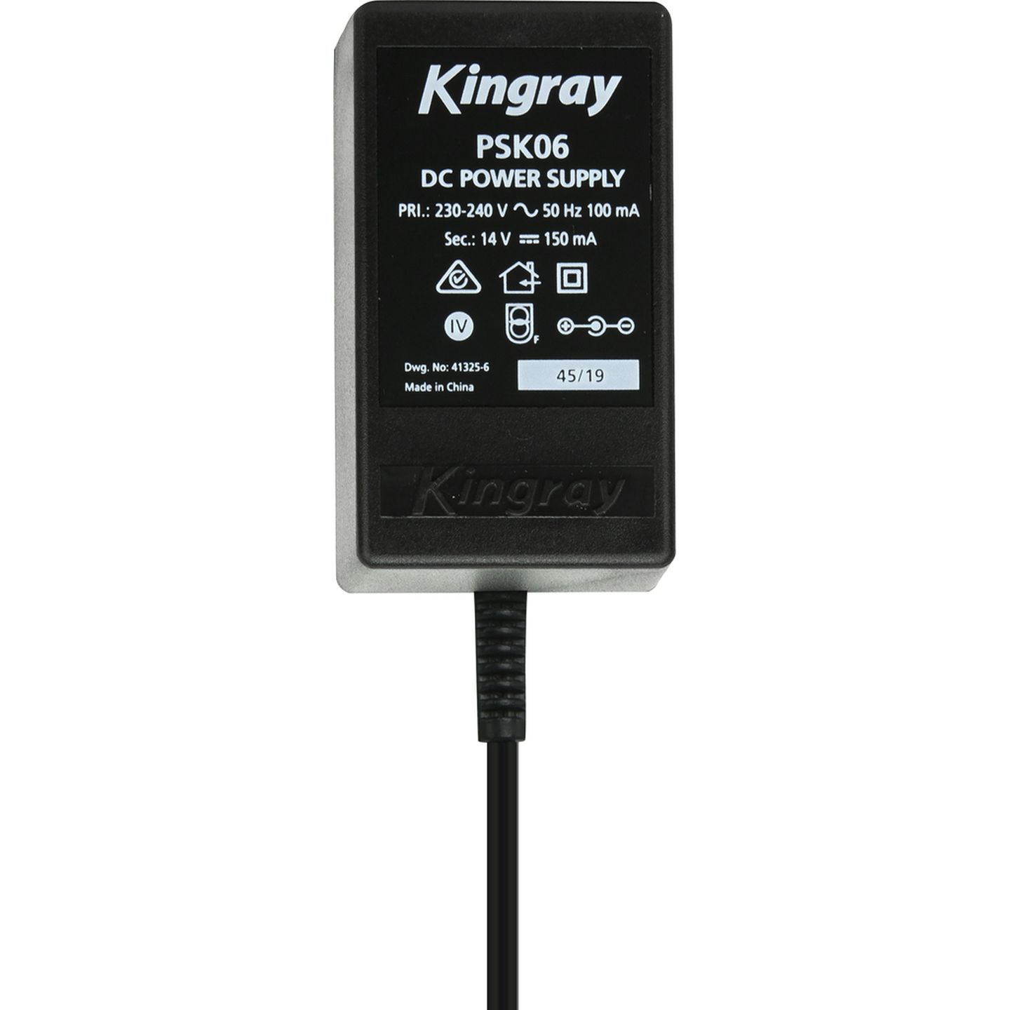 Kingray 14V DC 150mA Plug Pack with PAL connection on power injector