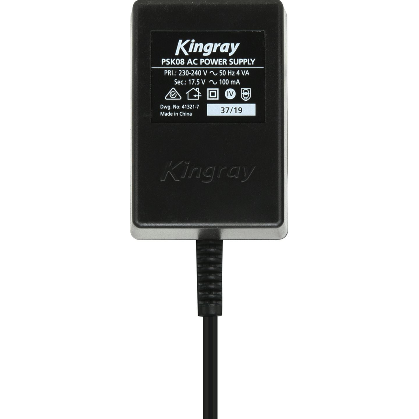 Kingray 17.5V AC 100mA Plug Pack with PAL connection on power injector