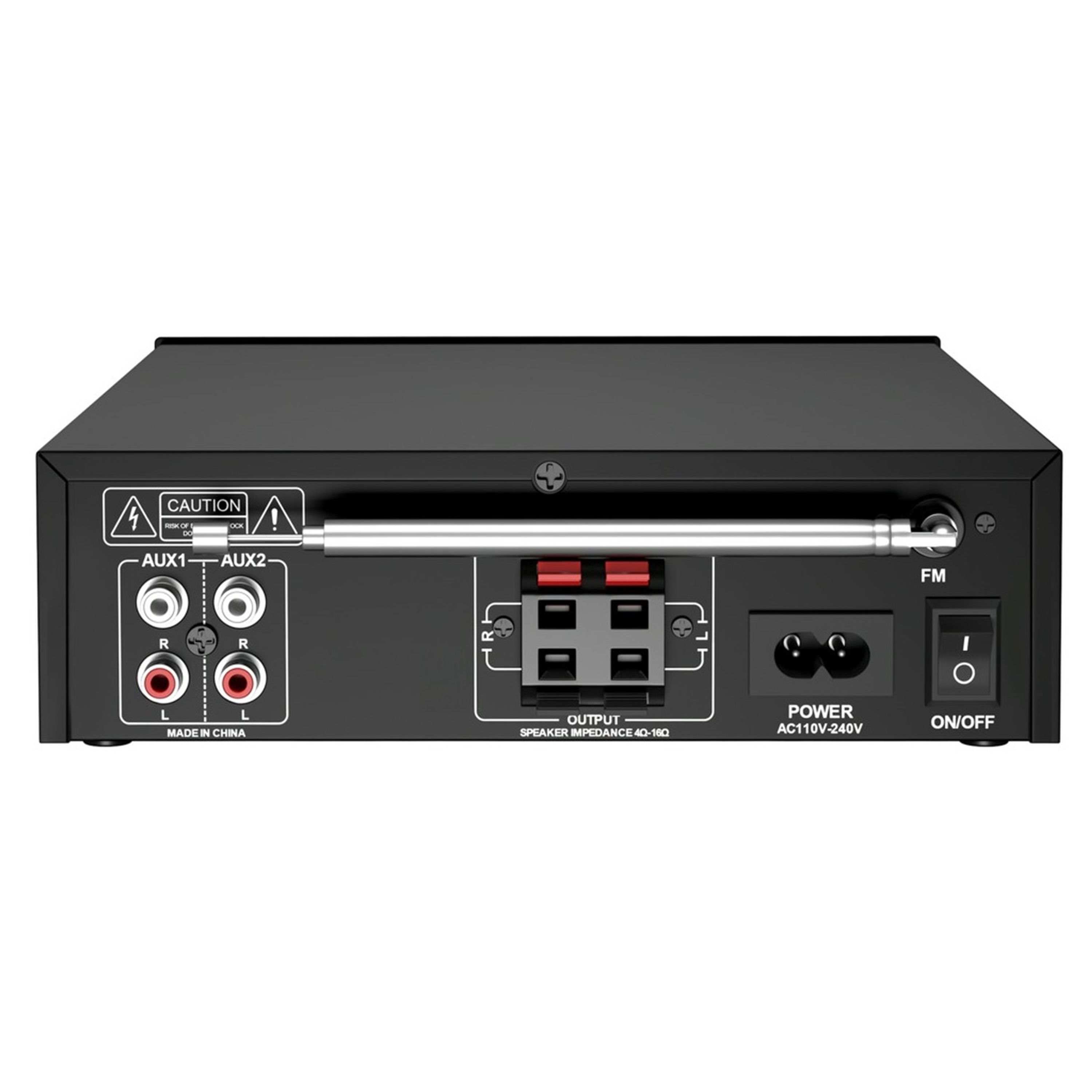 2x200W Amplifier with BT/USB/TF/FM/2xAUX/2xMIC  