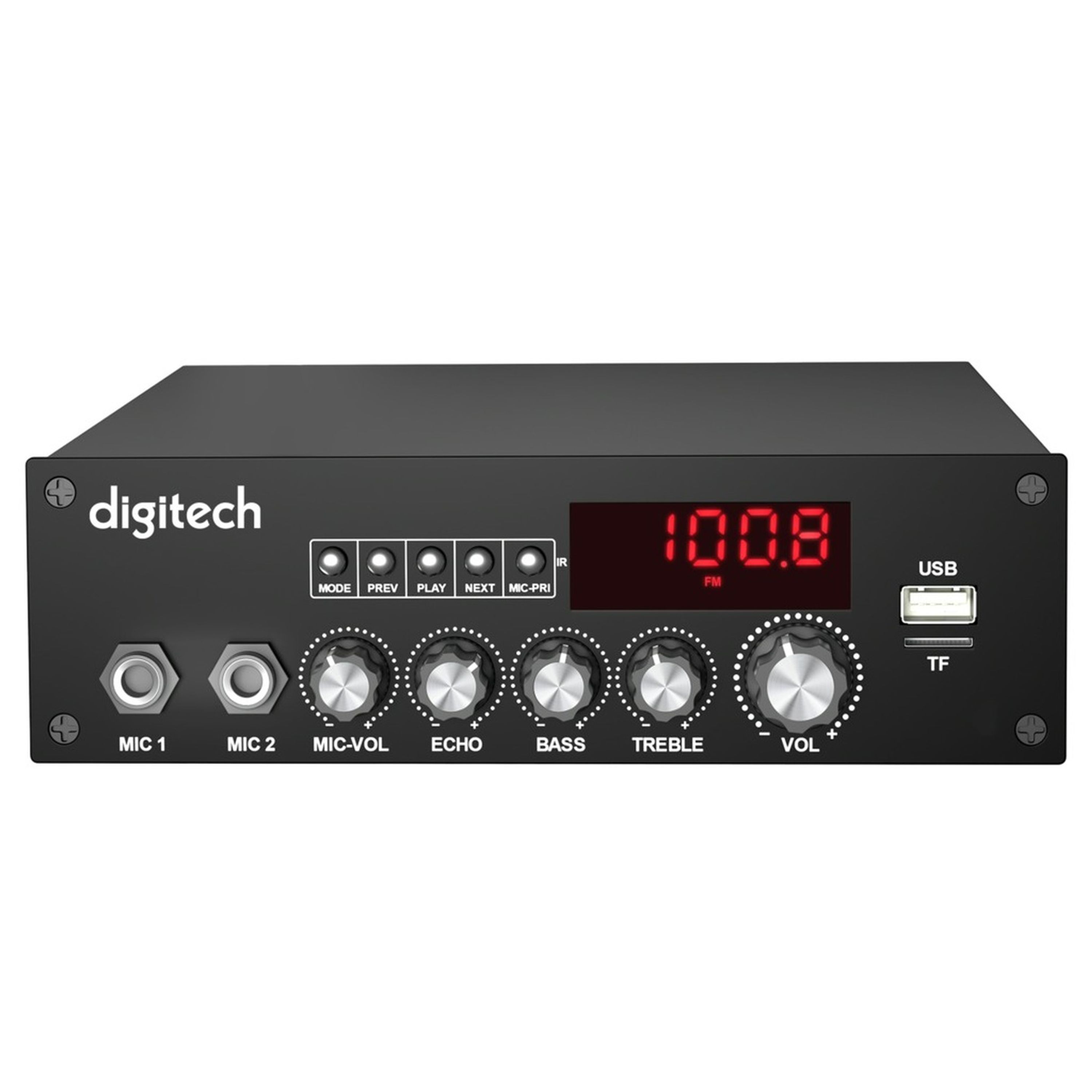 2x200W Amplifier with BT/USB/TF/FM/2xAUX/2xMIC  
