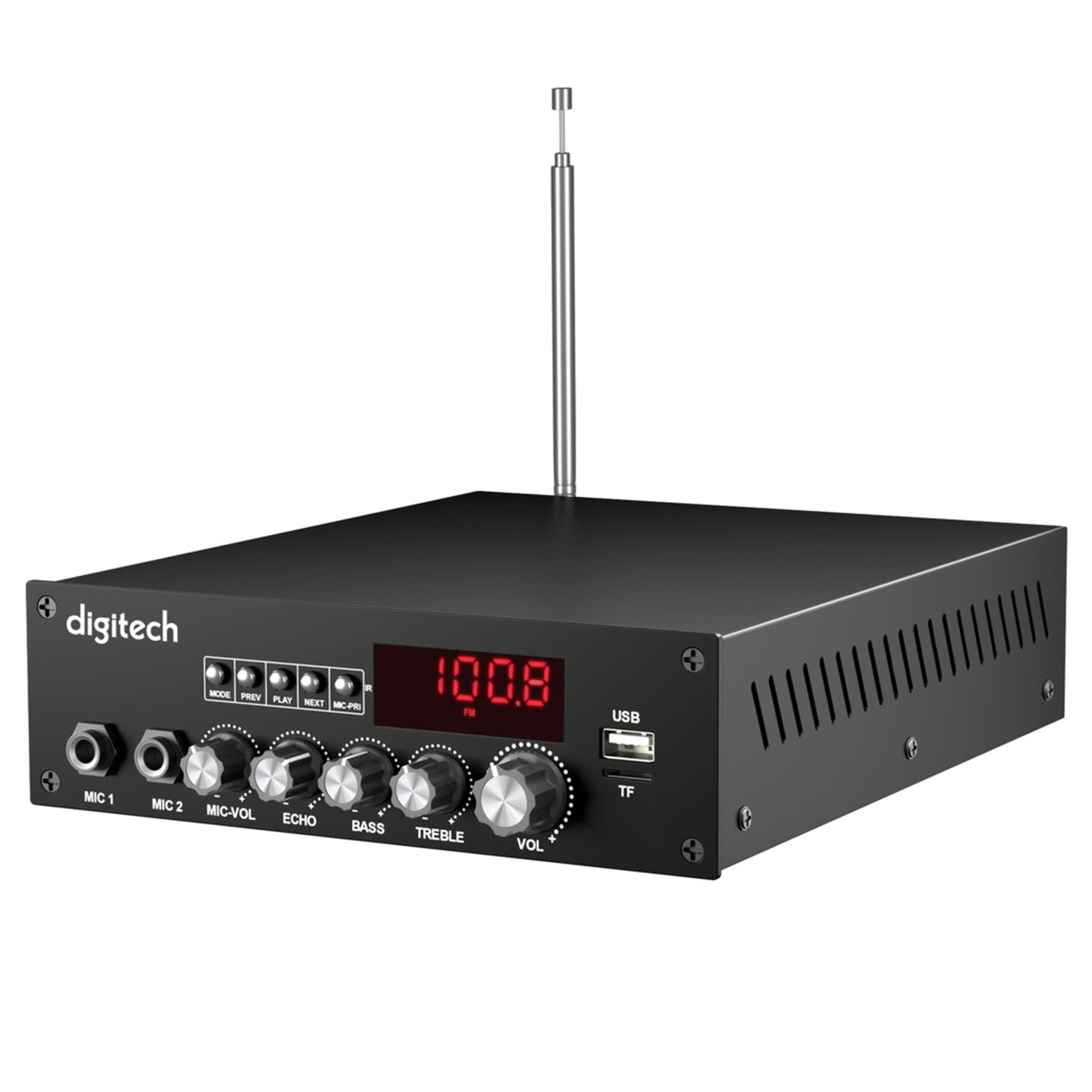 2x200W Amplifier with BT/USB/TF/FM/2xAUX/2xMIC  