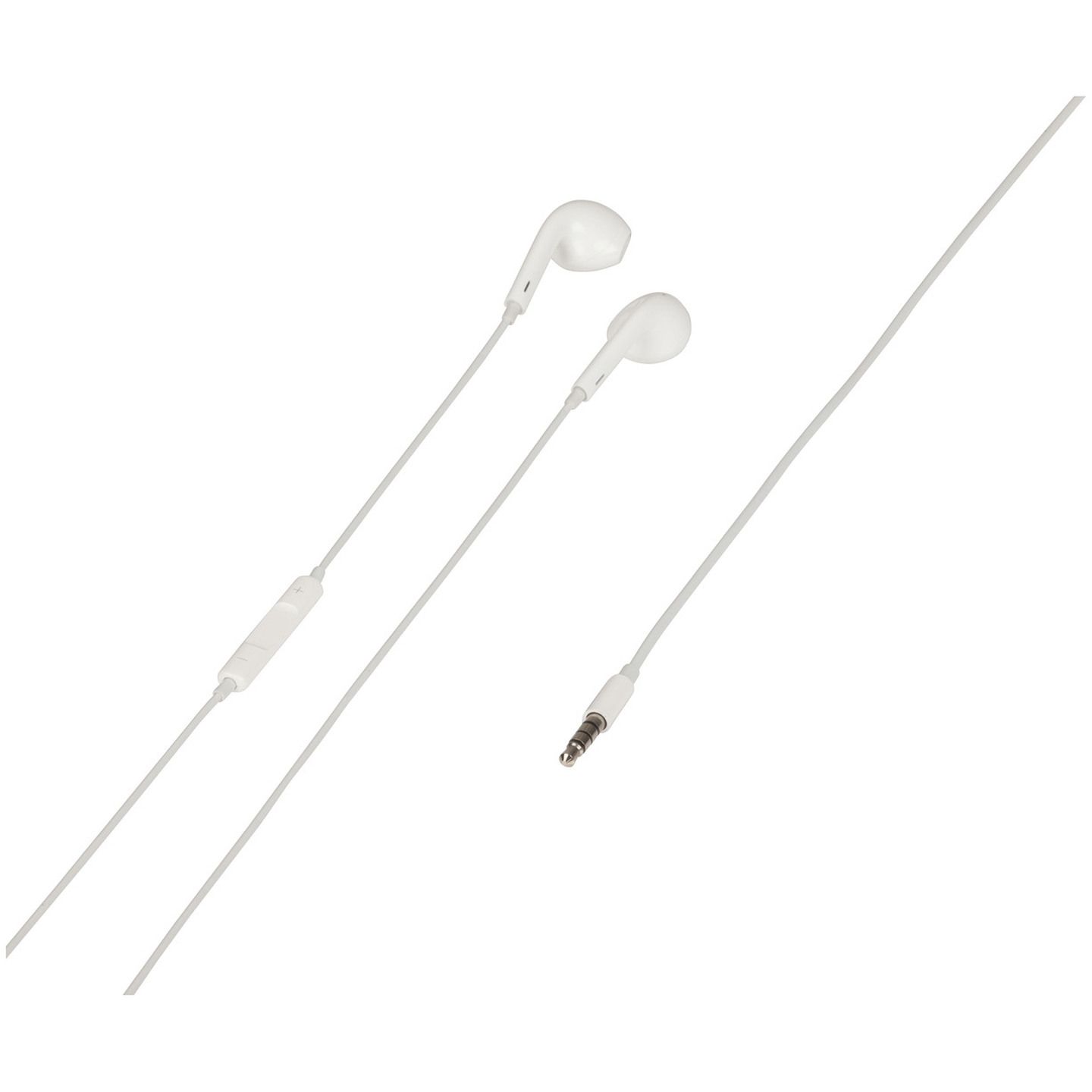 Digitech White Stereo Earphones with Microphone and Volume Control