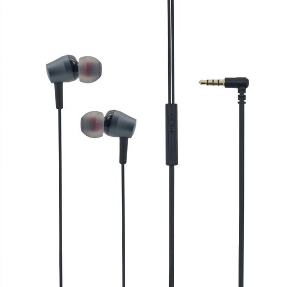 Jaycar 3.5mm Wired Earphones with Mic & Volume Control – Black, TPE Cable
